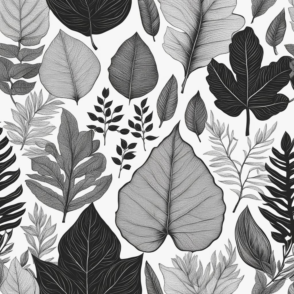 leaf clipart - showcasing intricate details of nature. 