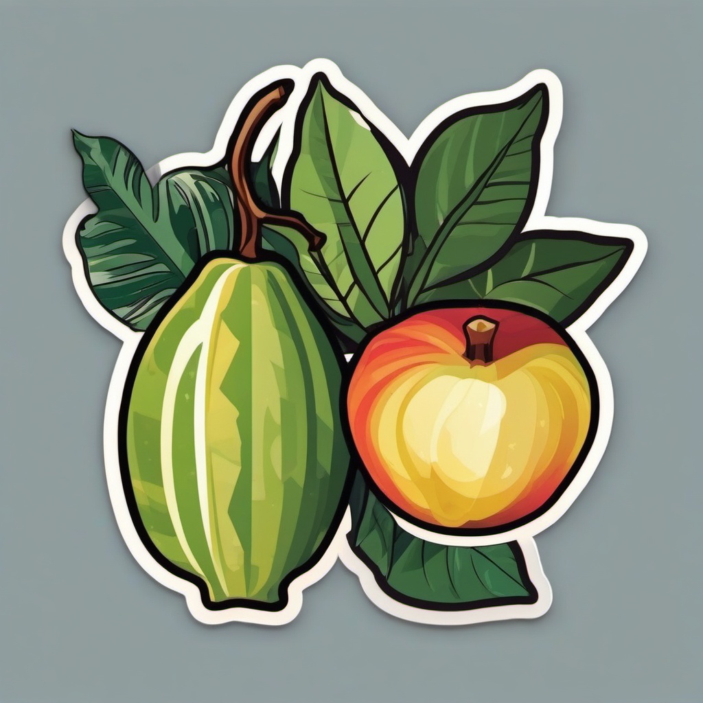 Star Apple Sticker - Tropical and unique, a star apple-patterned delight, , sticker vector art, minimalist design