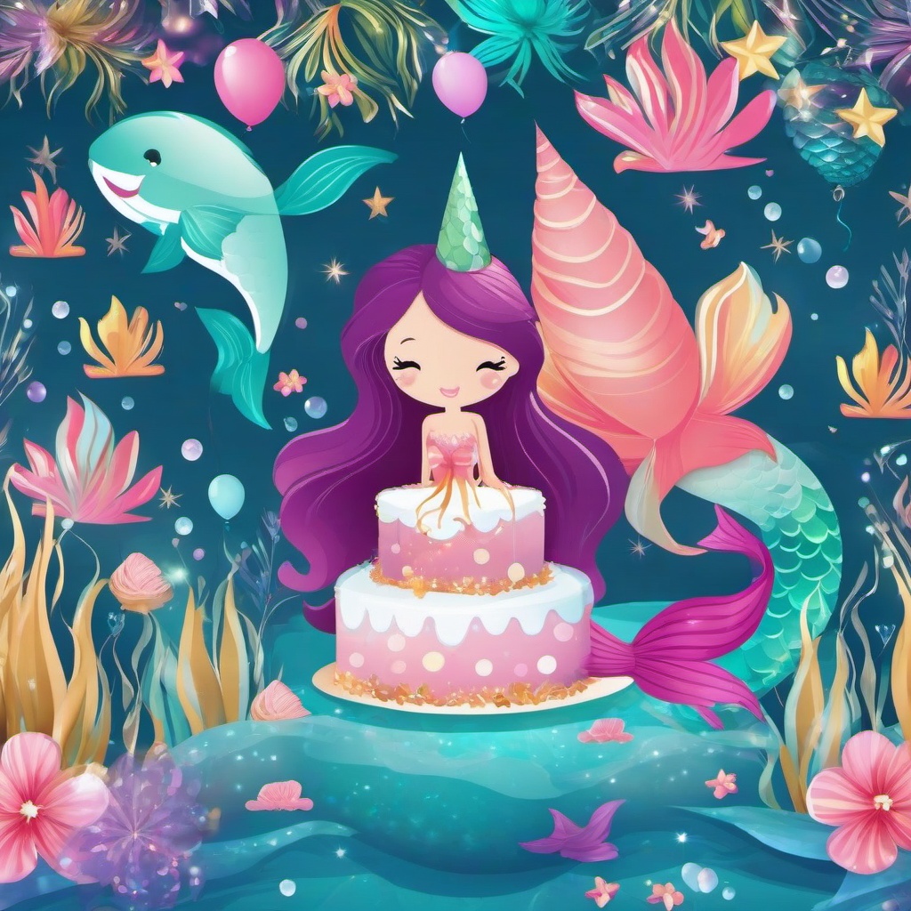 Party Background Wallpaper - happy birthday mermaid background  