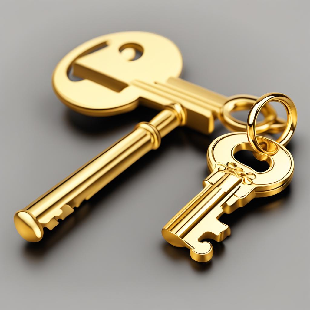 key clipart - a shiny, golden key. 