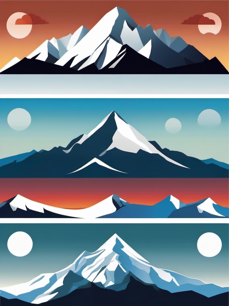 Snow-Capped Peaks clipart - Snow-covered mountain summits, ,vector color clipart,minimal