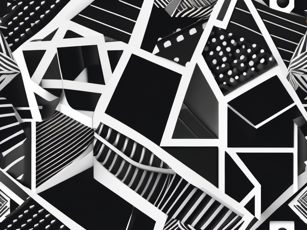 Geometric patterns and shapes in monochrome top view, product photoshoot realistic background, hyper detail, high resolution