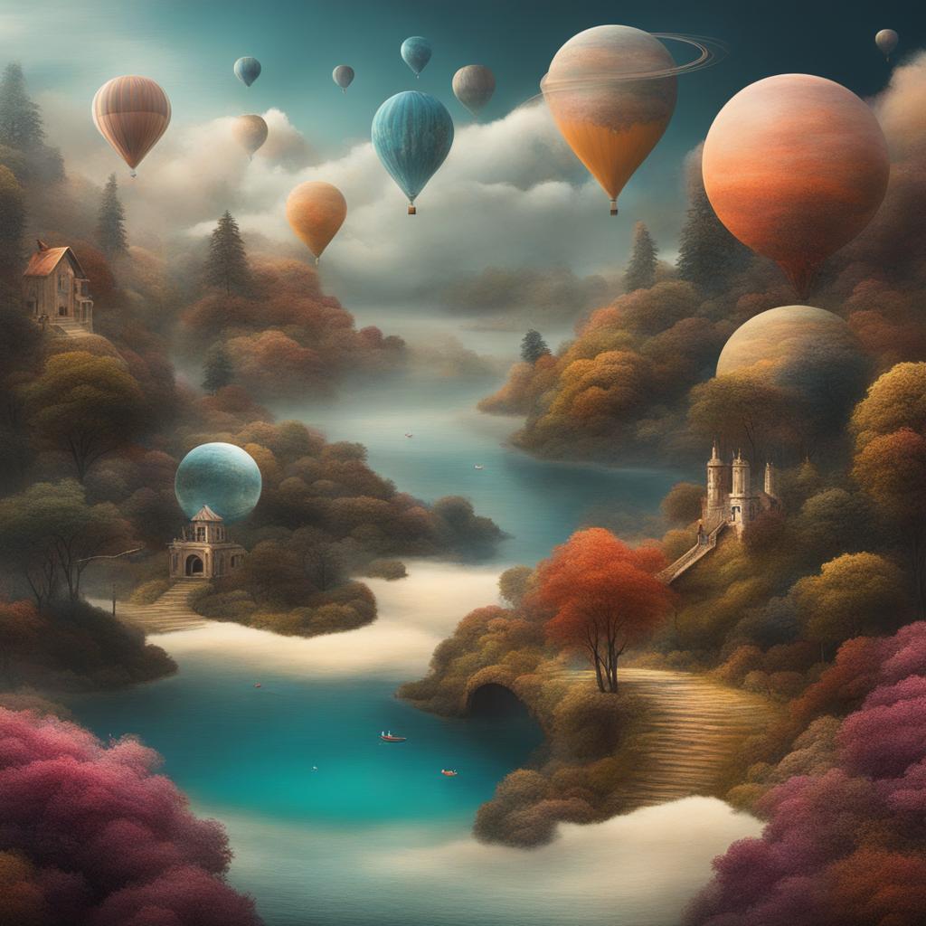 surreal dreamscape - create an artwork that explores the surreal and dreamlike realm of imagination. 