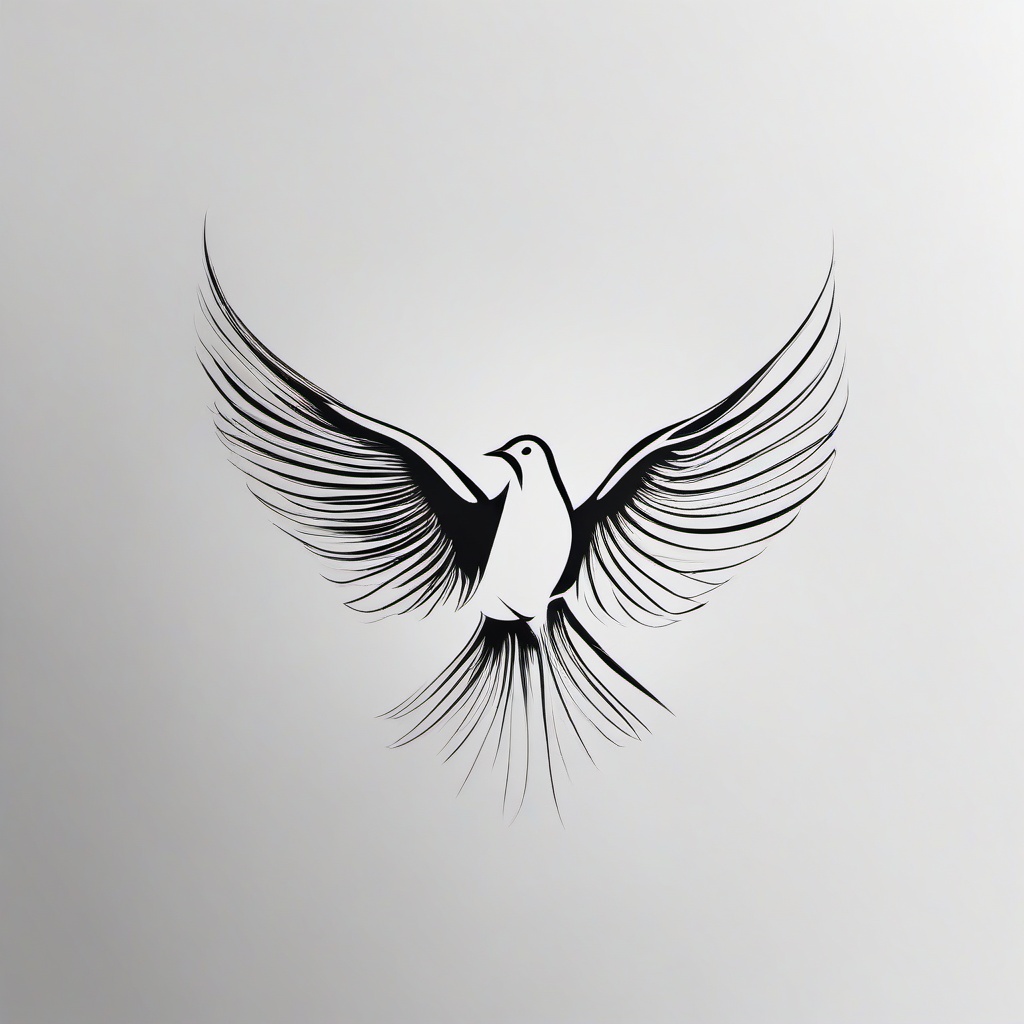 Dove Symbol Tattoo - Symbolic dove tattoo  minimalist tattoo design, white background