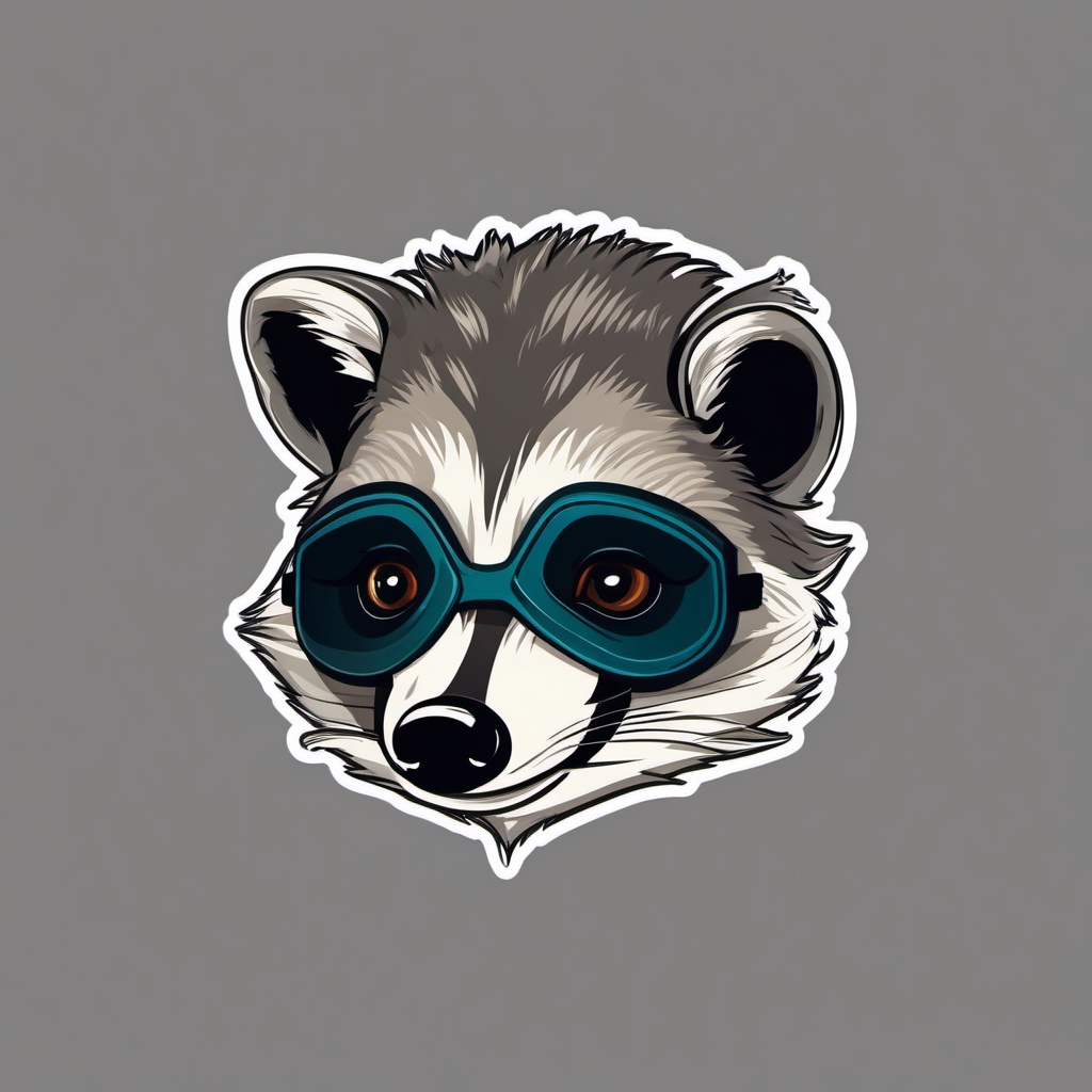 Raccoon Sticker - A curious raccoon with a mask-like face. ,vector color sticker art,minimal