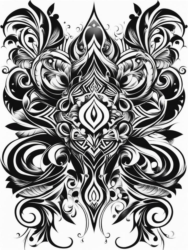 tribal tattoo design black and white 