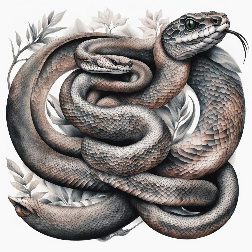 Back tattoo snake, Tattoos that showcase snakes specifically on the back. colors, tattoo patterns, clean white background