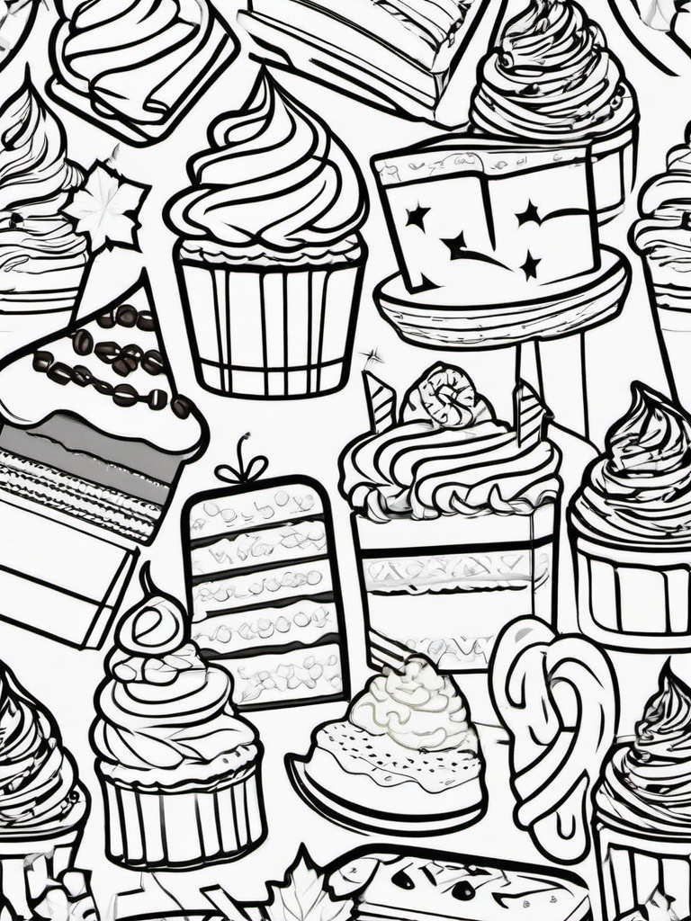 Baked Goods Coloring Pages - Traditional Treats for the Holiday  minimal black outline printable sheet, coloring page