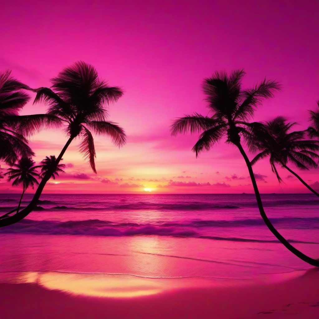 Beach Background Wallpaper - tropical sunset pink beach wallpaper  