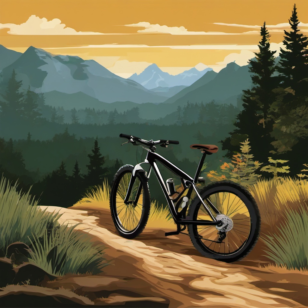 Bicycle clipart - mountain bike on a rugged trail  