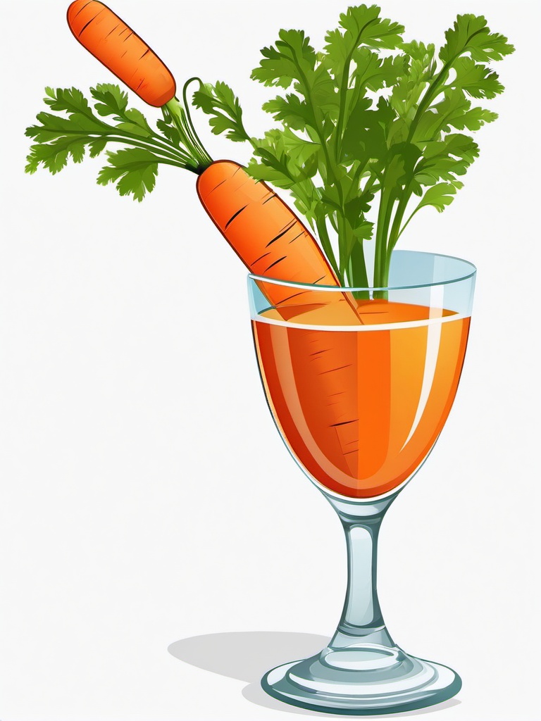 Carrot clipart - carrot juice in a glass  vector clipart