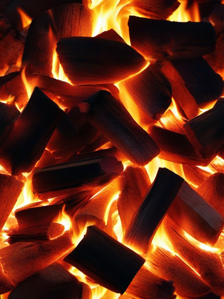 Fire Wallpaper - Glowing bonfire embers at night  background wallpaper