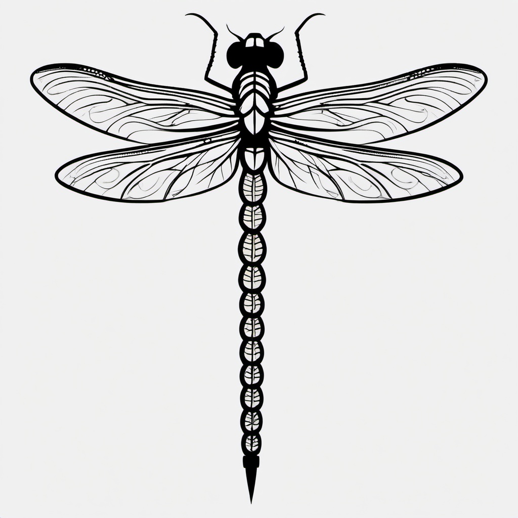 Dragon Fly Tattoo Simple - Simple and minimalist tattoo featuring a dragonfly design.  simple color tattoo,minimalist,white background