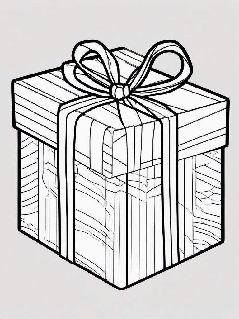 Christmas Gift Coloring Pages - Wrapped Presents for Everyone to Enjoy  minimal black outline printable sheet, coloring page