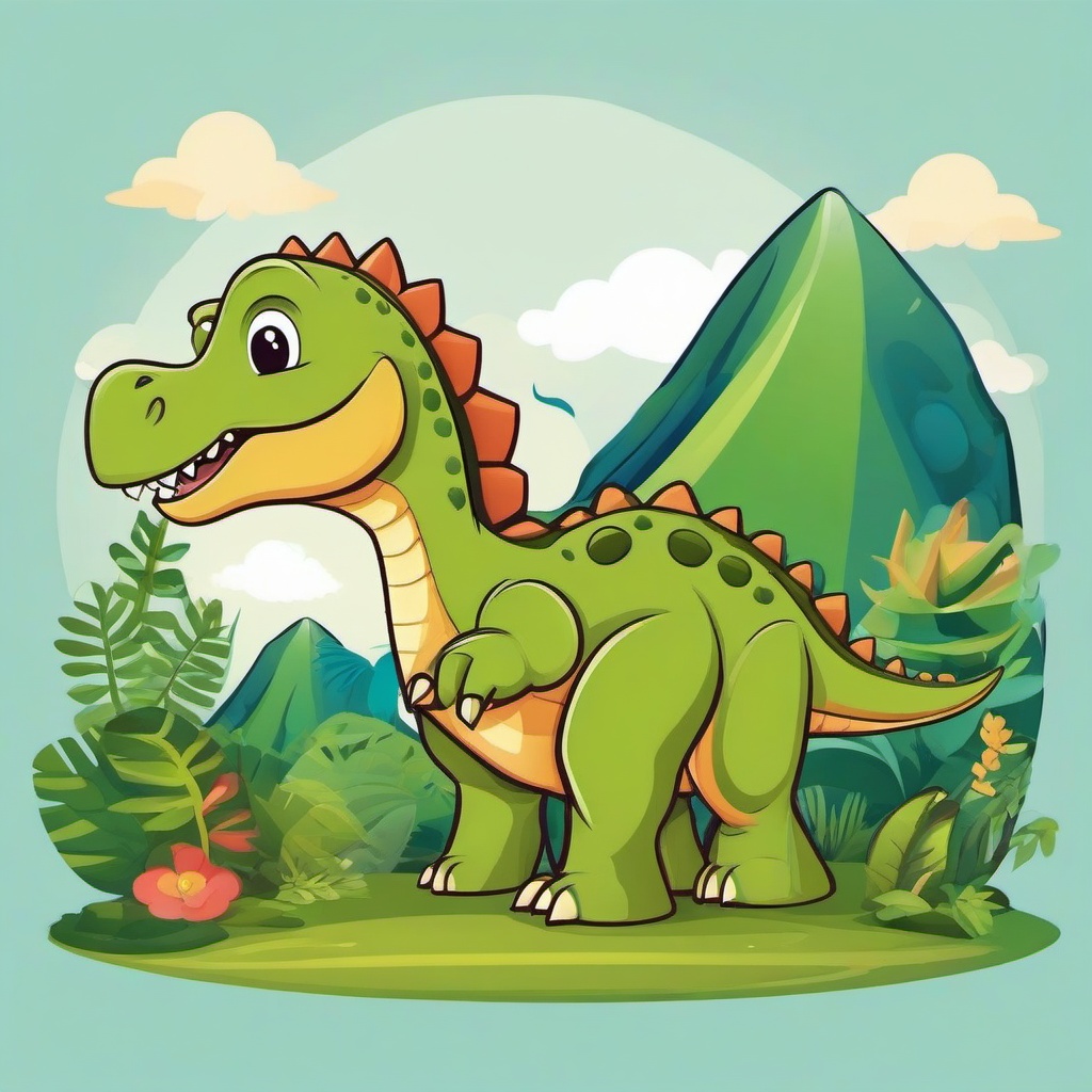 Dinosaur Cartoon Illustration,Whimsical cartoon dinosaur illustrations  vector clipart