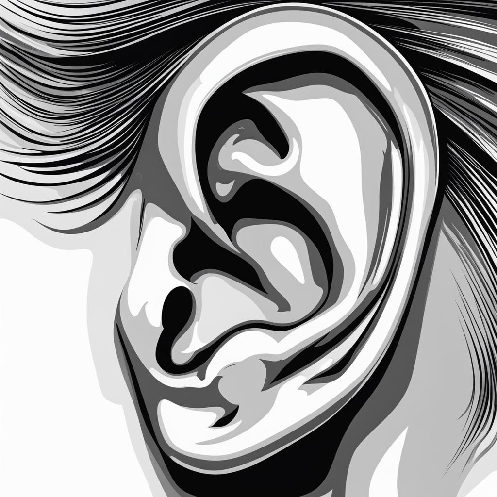 ear clipart - a finely detailed human ear, a work of art 