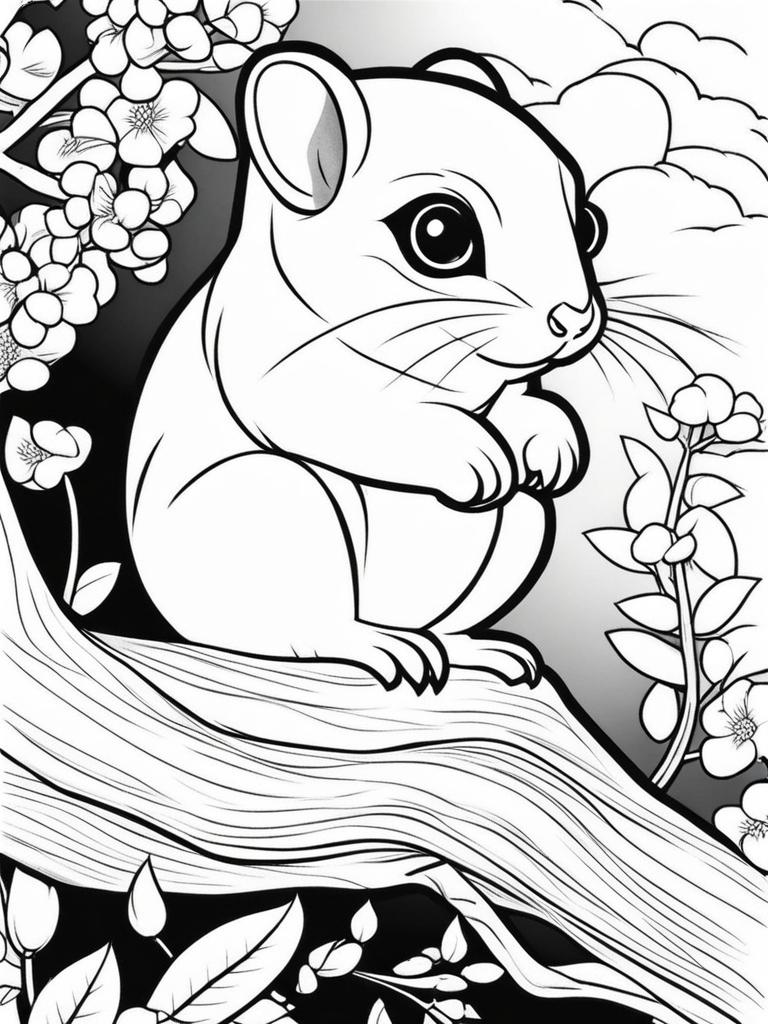 japanese dwarf flying squirrels cute animals coloring page 