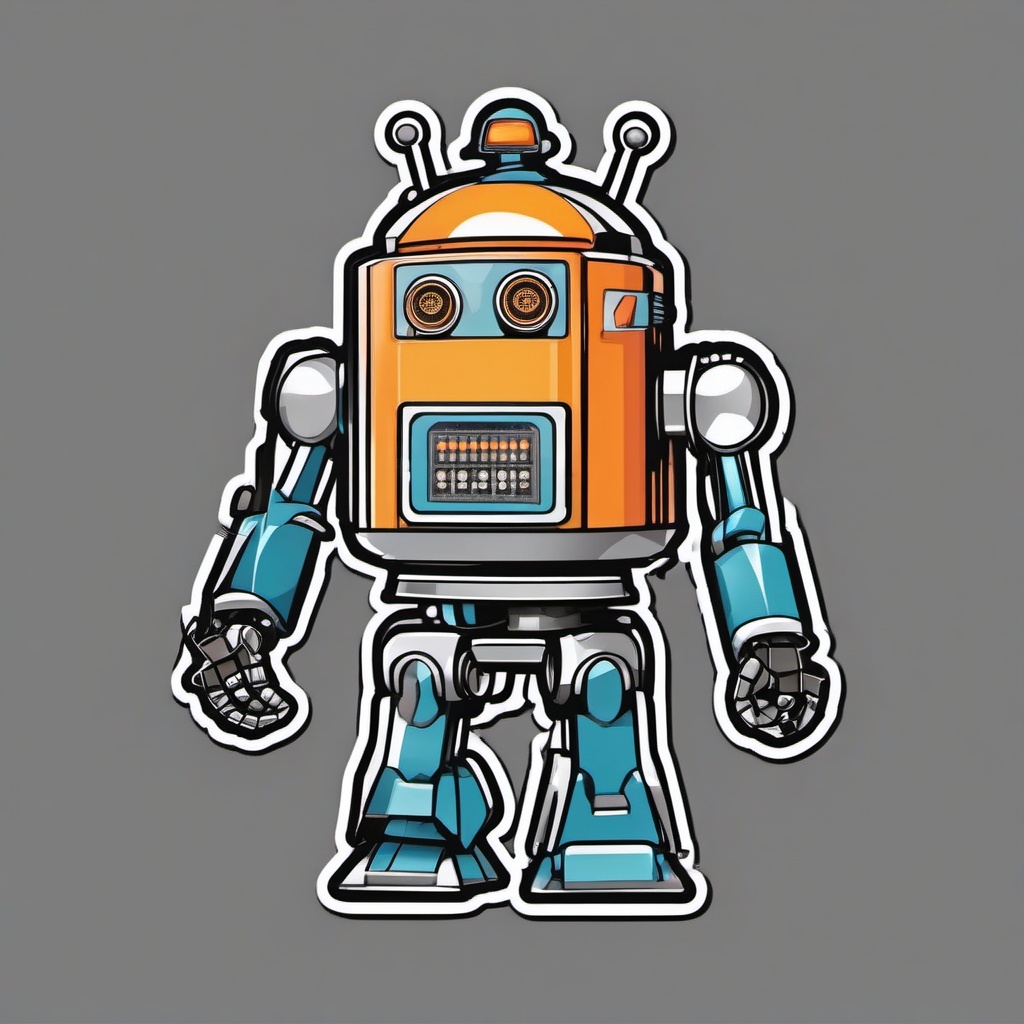 Robot Dance Party sticker- Mechanical Moves Comedy, , sticker vector art, minimalist design