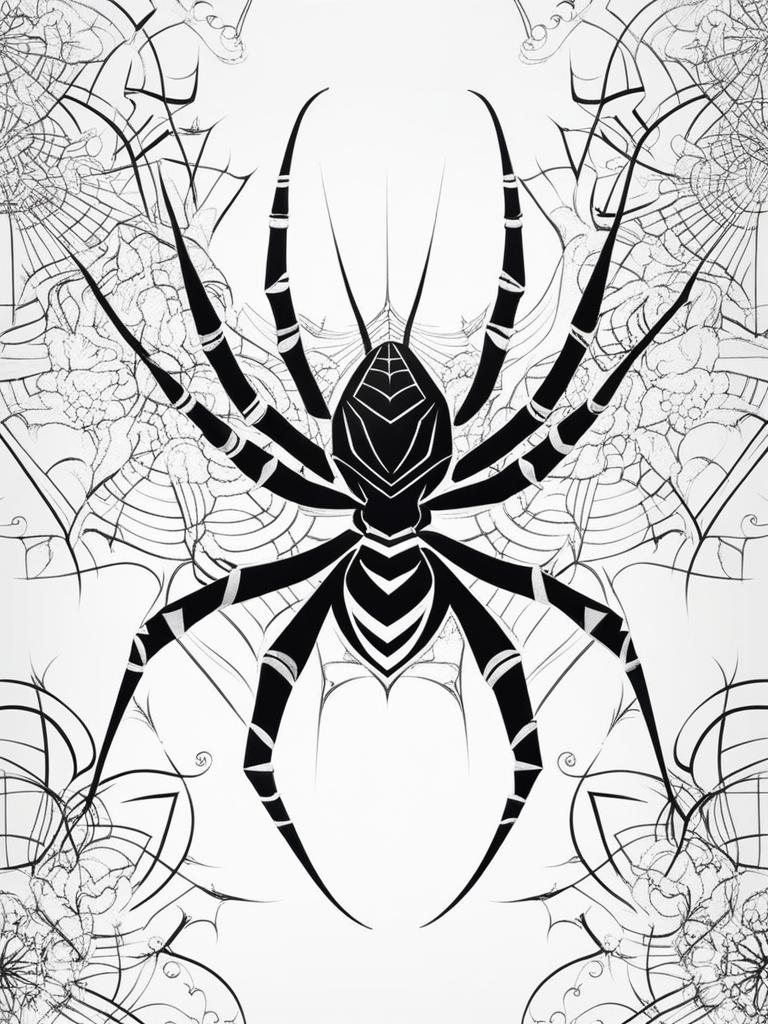 spider tattoo black and white design 