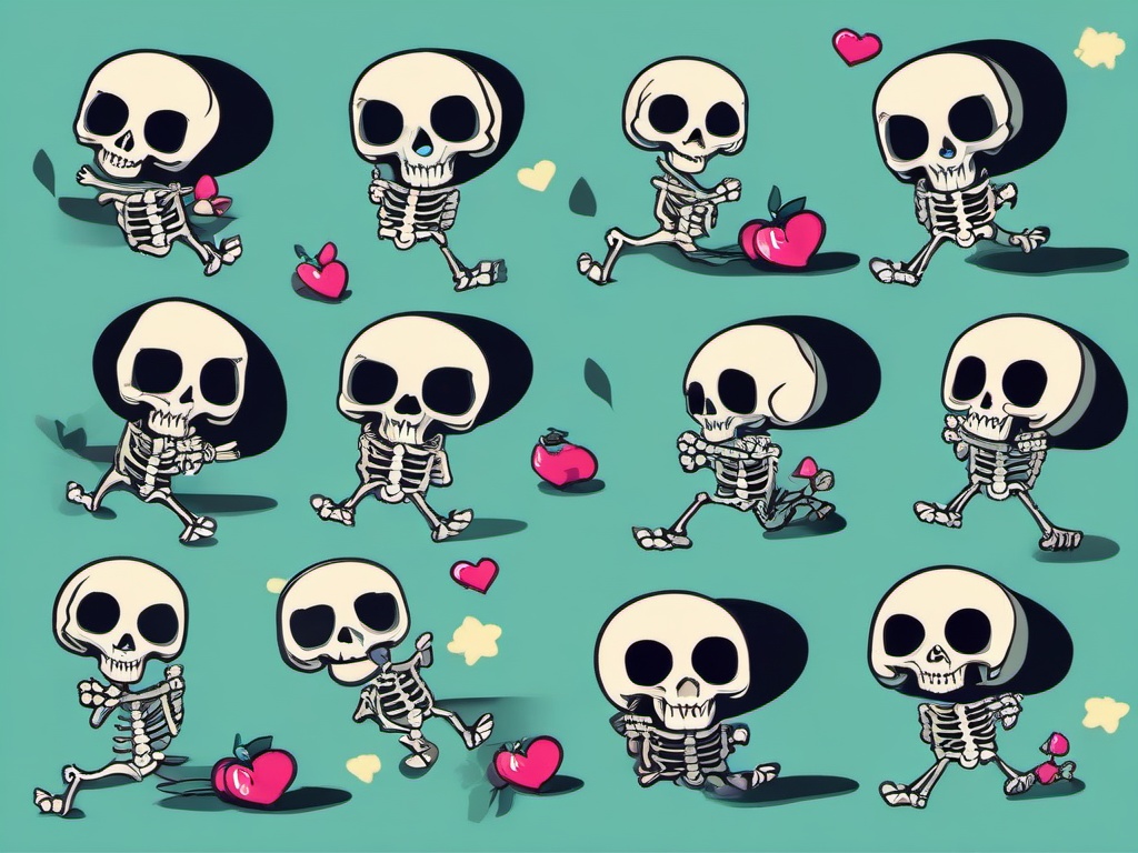 Skeleton Wallpaper Cute - Sweet skeletons with fun poses  ,desktop background wallpaper