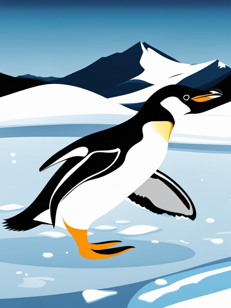 penguin on ice clipart 