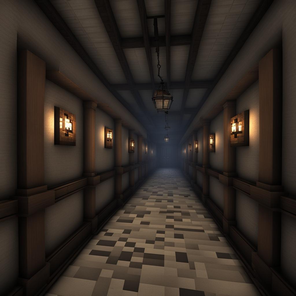 haunted asylum with eerie corridors - minecraft house design ideas 