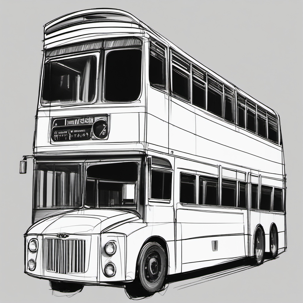 sketch of a bus  minimal rough sketch scribbles,doodles,black and white