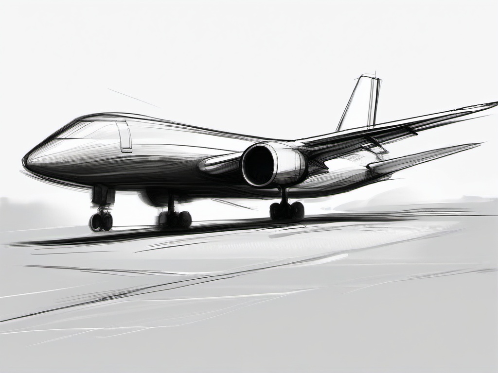 sketch of an aeroplane  minimal rough sketch scribbles,doodles,black and white