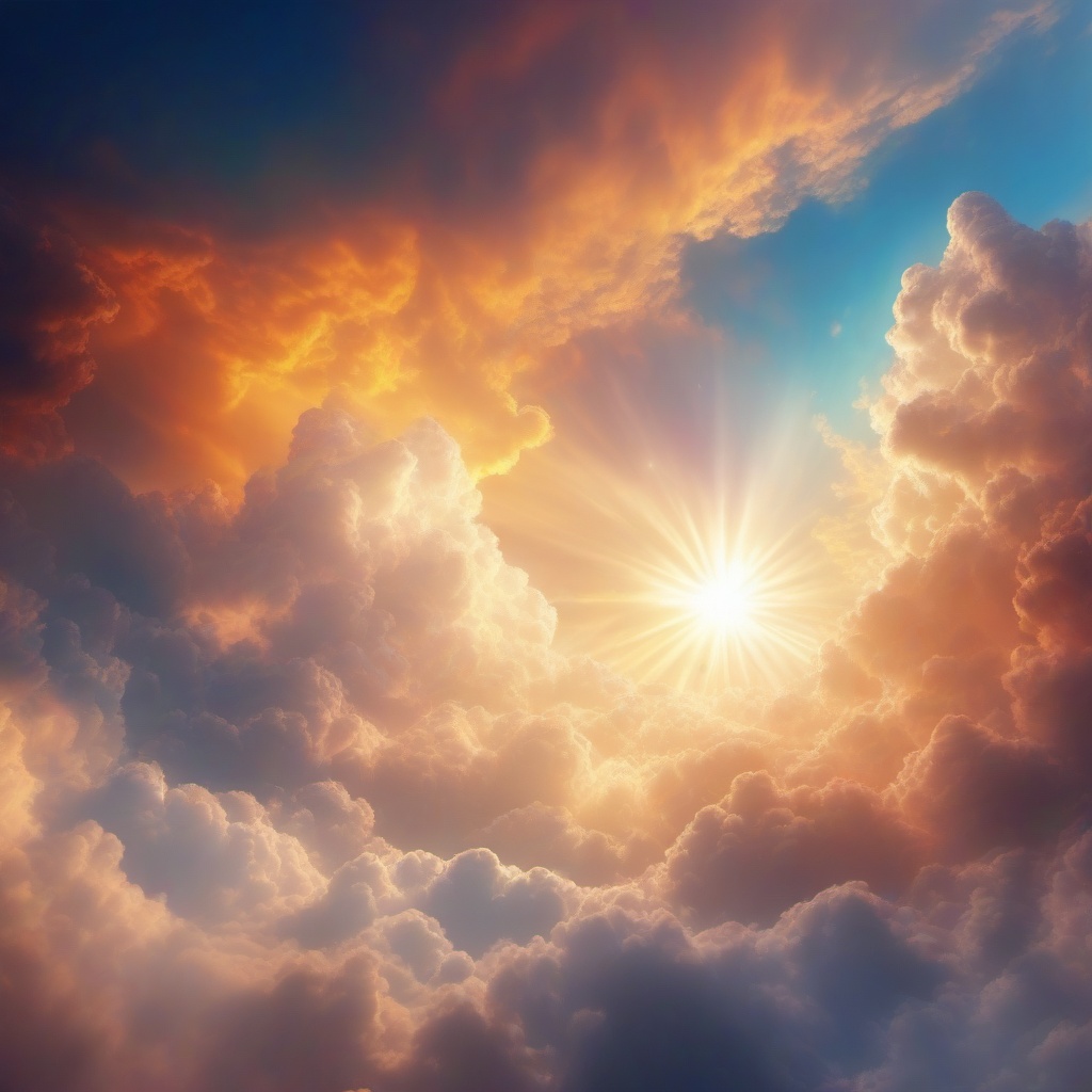 Heaven Background - Celestial Cloudscape and Divine Light, Heavenly Beauty  intricate patterns, splash art, wallpaper art