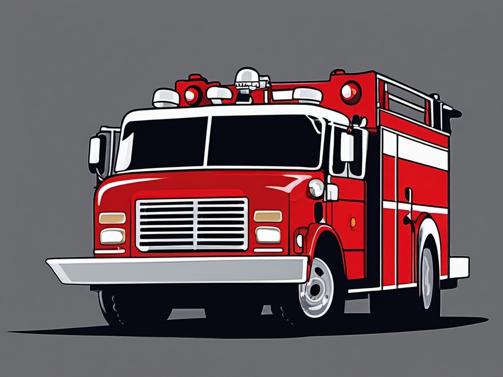 Fire Truck clipart - fire truck parked at a community event  color,minimalist,vector clipart