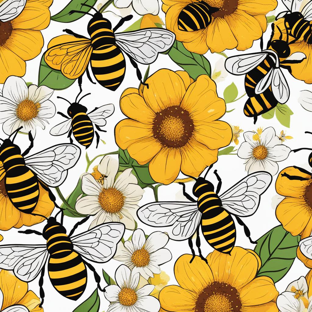 bee clipart - buzzing with vibrant life. 