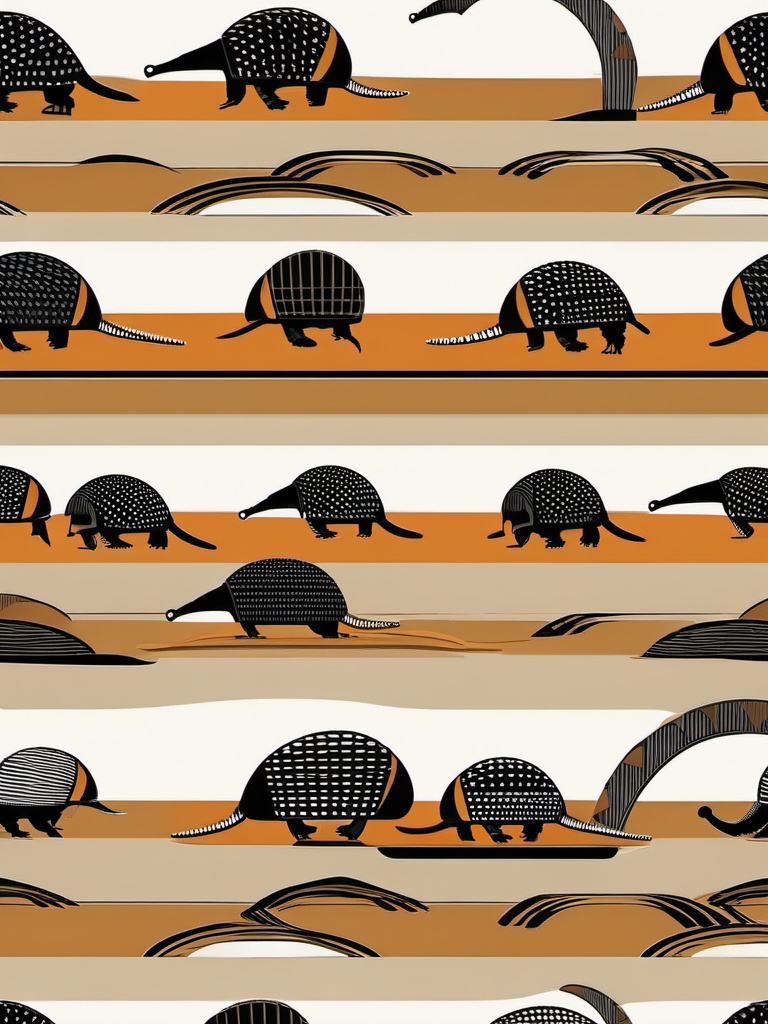 Nine-Banded Armadillo Clip Art - Nine-banded armadillo on the move,  color vector clipart, minimal style