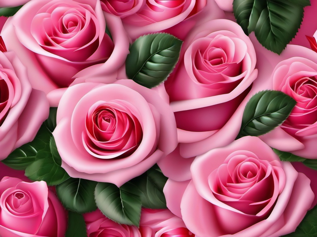 Pink Roses Background-Light pink with realistic roses in one corner  background wallpaper