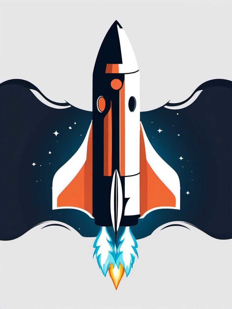 Rocket Launch  minimalist design, white background, professional color logo vector art