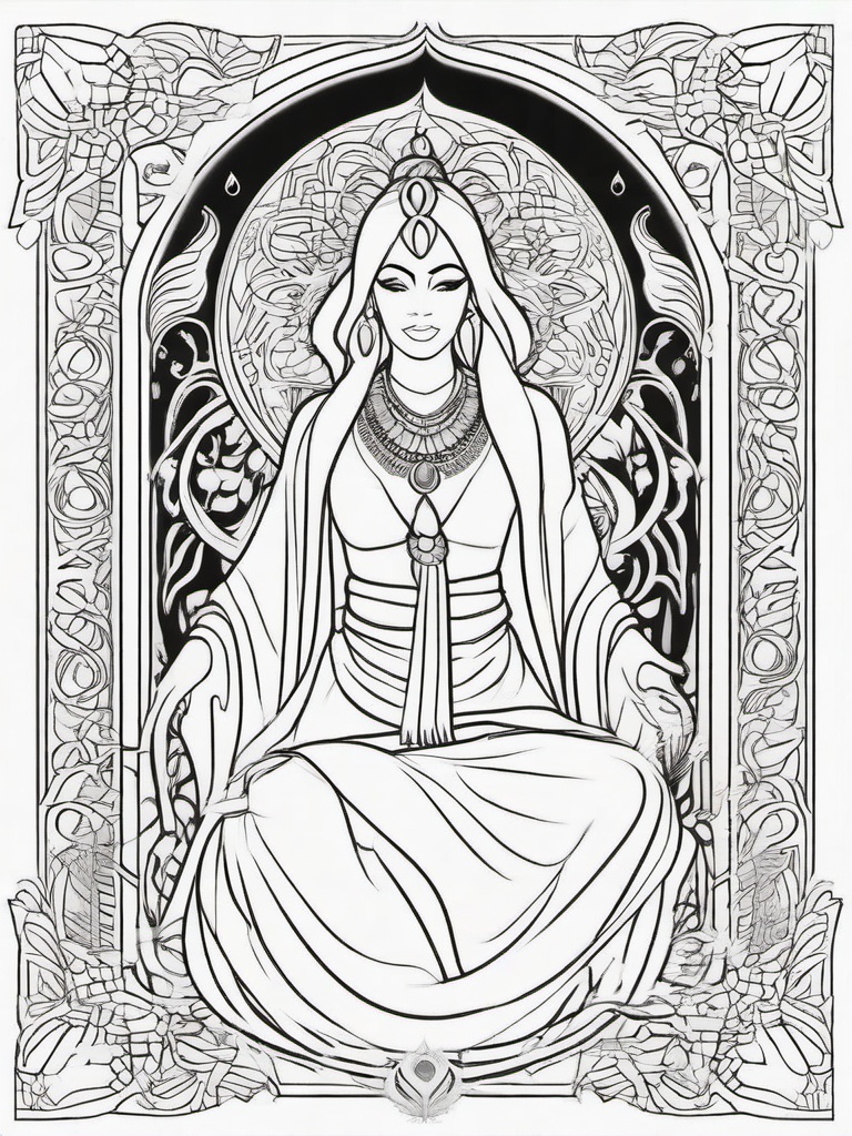 Djinn Coloring Pages - Magical Spirit of Fire and Air  minimal black outline printable sheet, coloring page