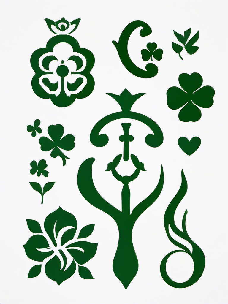 irish friendship symbol tattoos  simple color tattoo,minimal,white background