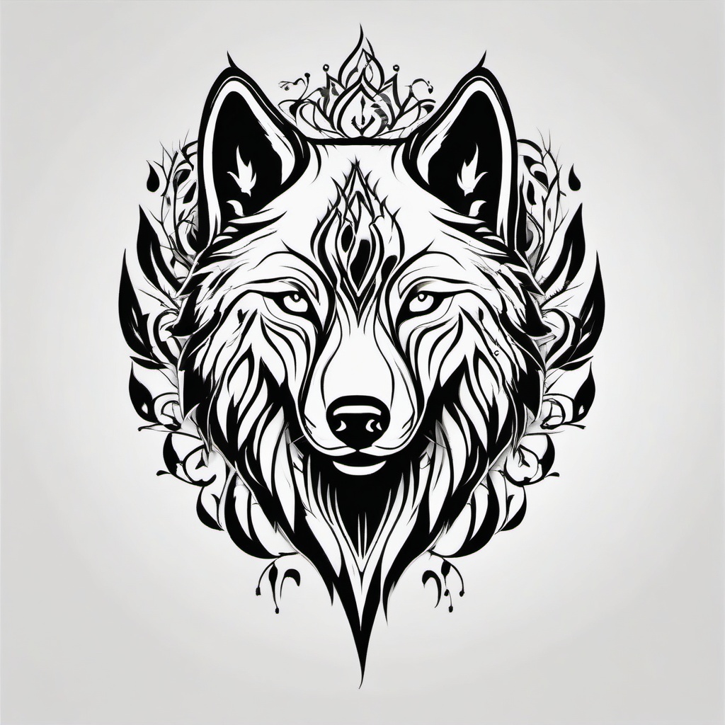 Tattoo Wolf Paw,tattoo celebrating the indomitable spirit of the wolf through its powerful paw. , tattoo design, white clean background