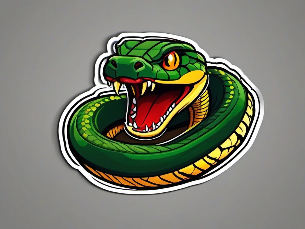 Viper cartoon - venomous snake with a triangular head  cartoon sticker style