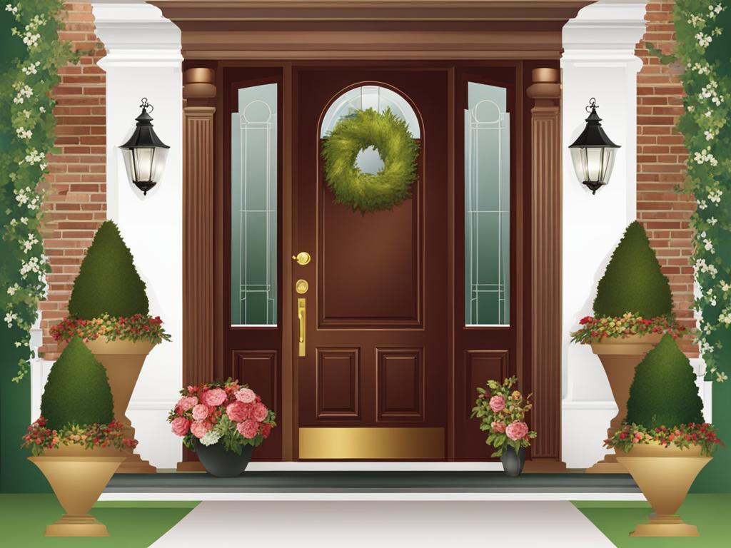 house clip art: welcoming guests with a grand entrance. 