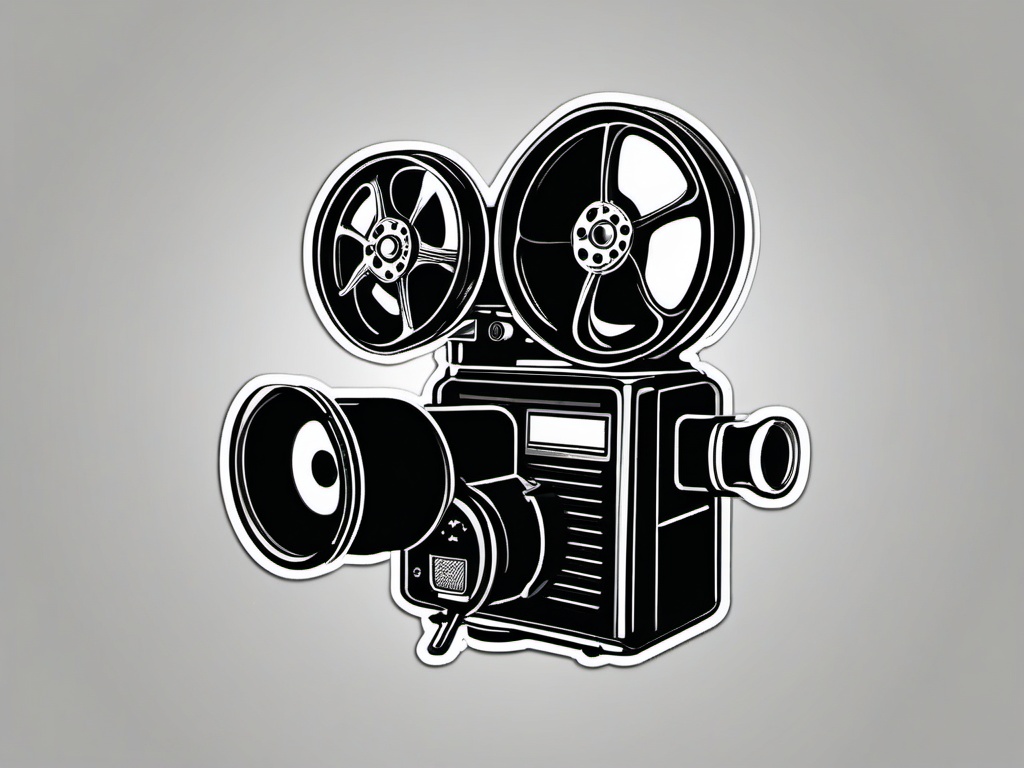 Film projector sticker- Classic cinema, , sticker vector art, minimalist design