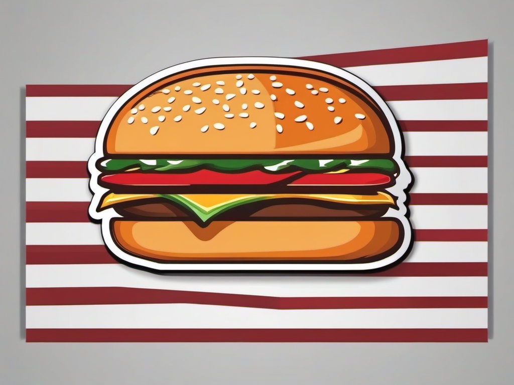 Hamburger Sticker - Hamburger for fast food lovers, ,vector color sticker art,minimal