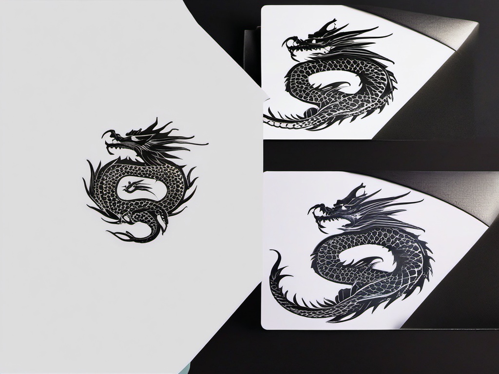 Temporary Dragon Tattoos - Temporary tattoos featuring dragon designs for a short-term decorative look.  simple color tattoo,minimalist,white background