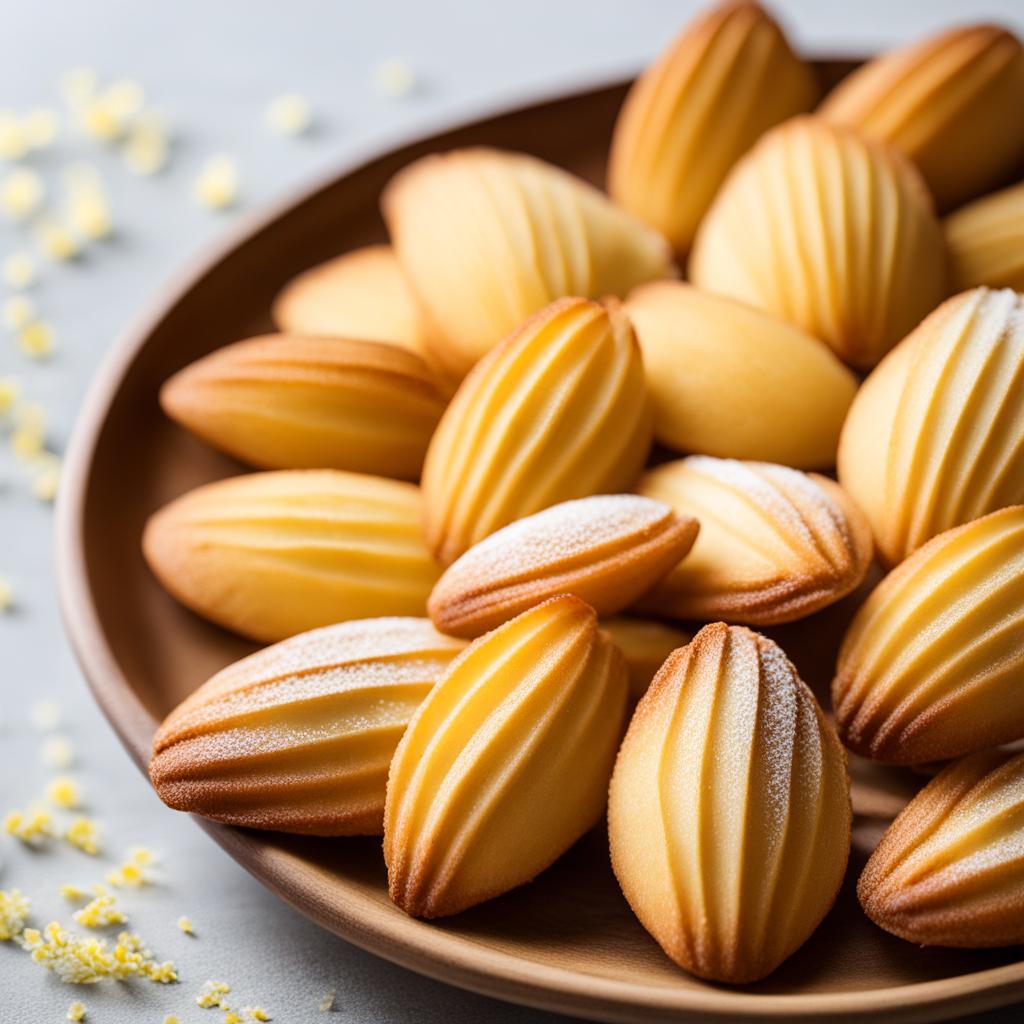 a plate of delicate madeleines, buttery and shell-shaped with a hint of lemon zest. 