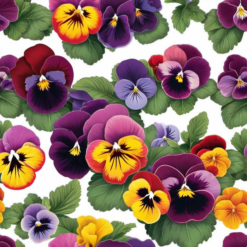 Pansy Sticker - Welcome the charm of pansies, with their velvety petals and vibrant colors, , sticker vector art, minimalist design