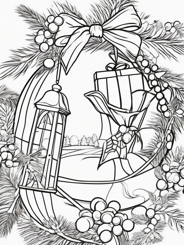 Easy Christmas Coloring Pictures  outling,coloring pages,black and whit