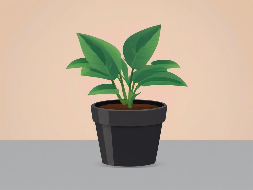 Plant pot clipart, A potted plant ready for your gardening designs.  simple, 2d flat