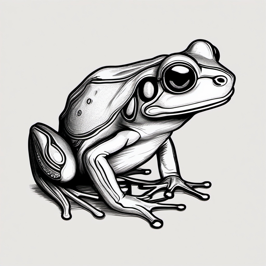 drawing of milk frog  minimal rough sketch scribbles,doodles,black and white