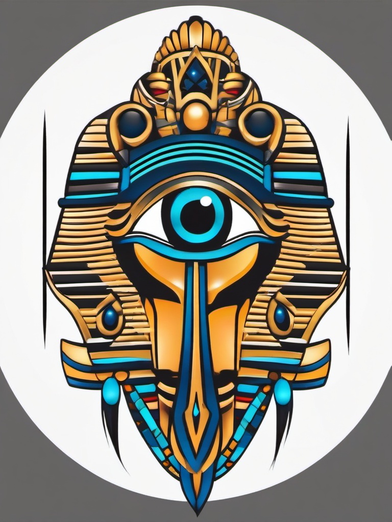 pharaoh eye tattoo  simple color tattoo,minimal,white background