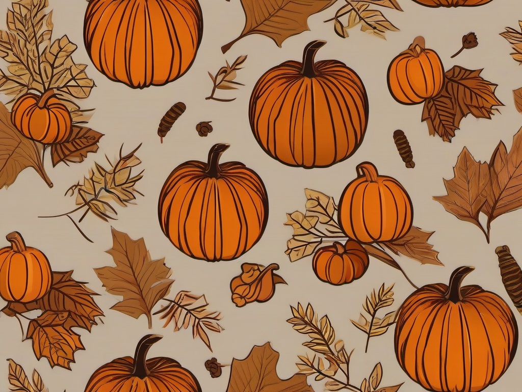 Thanksgiving Wallpaper-A simple, elegant Thanksgiving design, featuring a single, stylized pumpkin or cornucopia.  aesthetic background wallpaper