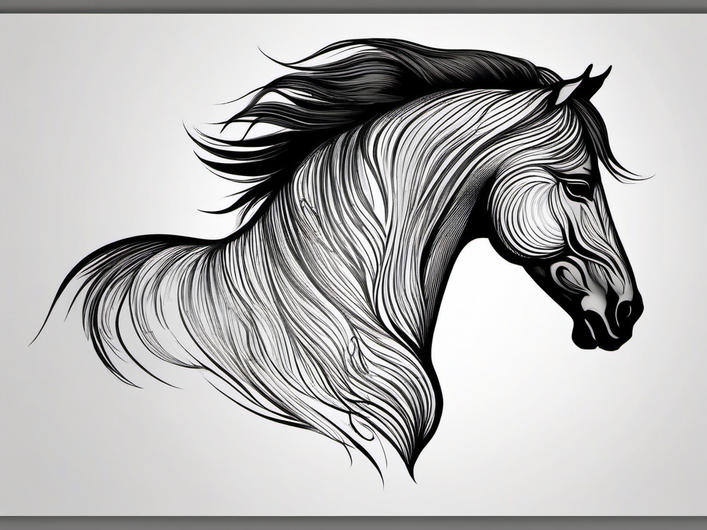 simple horse head tattoos  simple tattoo,minimalist,white background